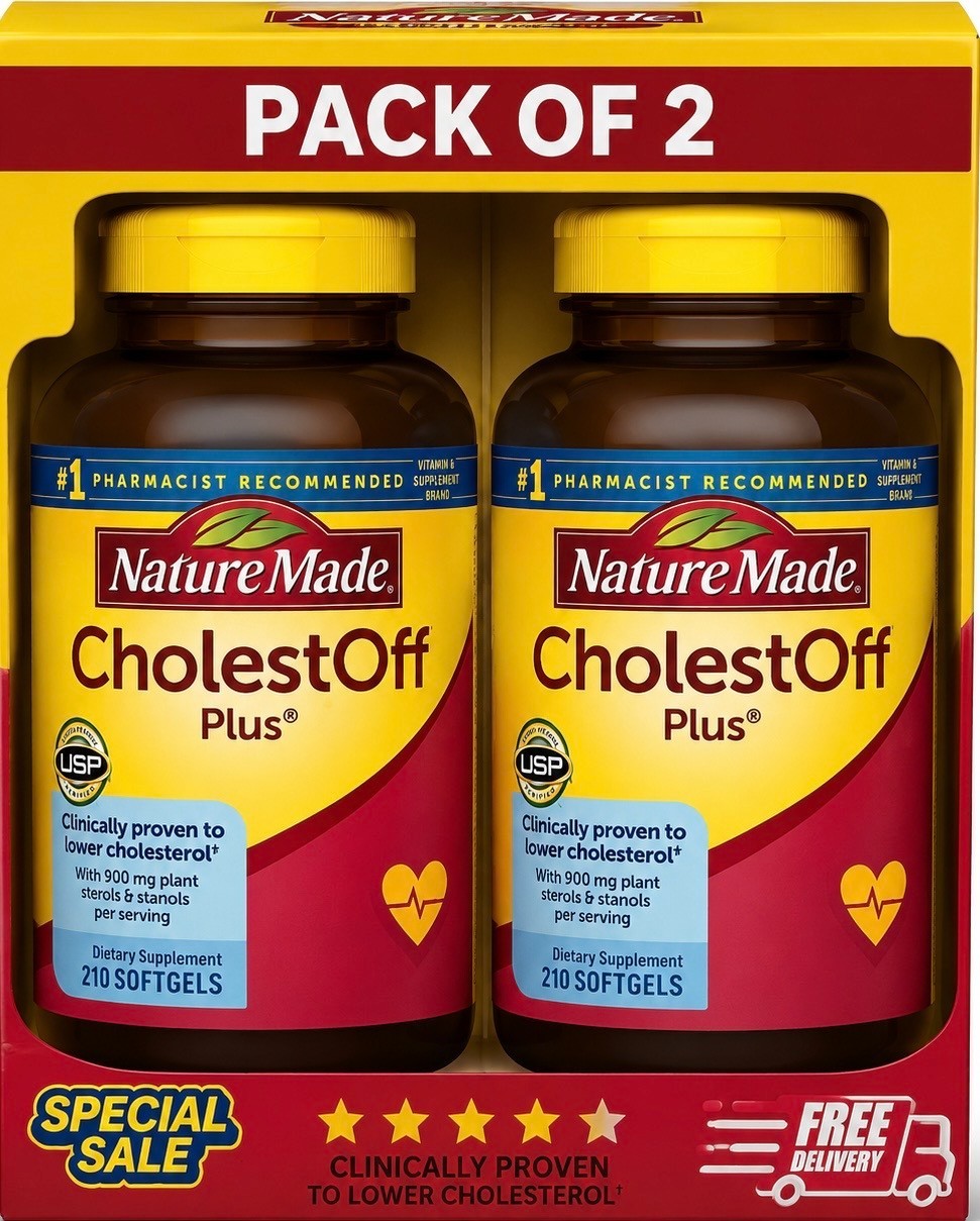 Pack of 2 Nature Made CholestOff Plus 900mg 210 Softgels EXP 3/27