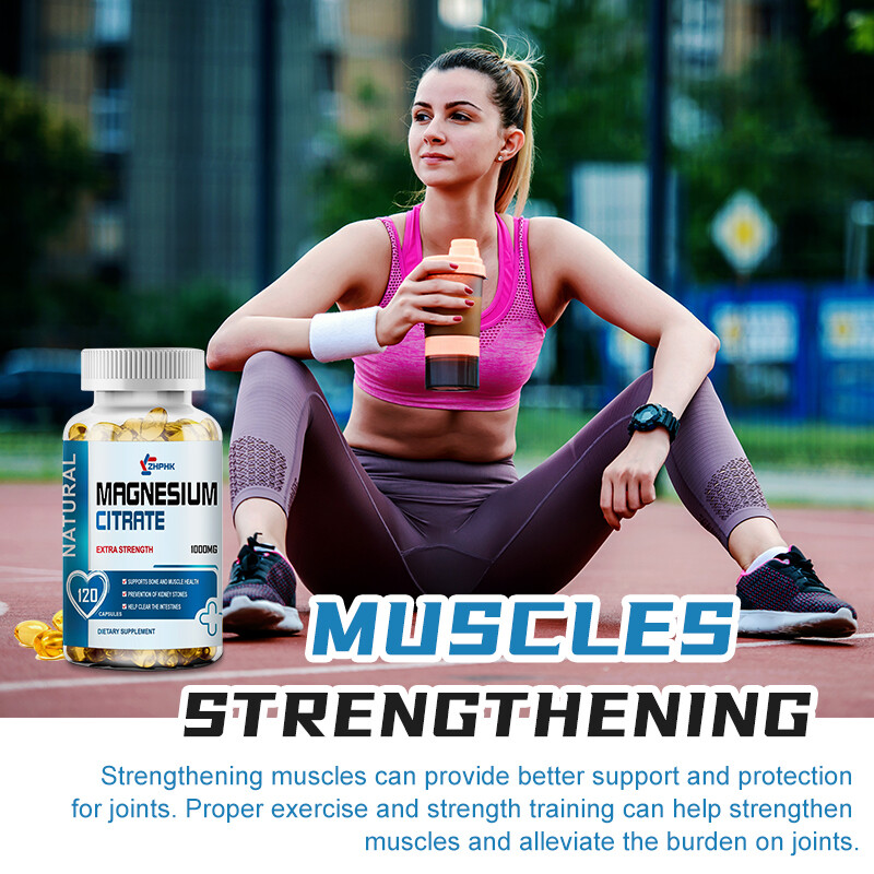 Magnesium Citrate 1000mg 120 Caps Vegetarian/Gluten Free/Non-GMO