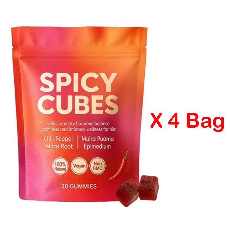 Gummies Peach Spicy Cubes 30 Gummies 1-5 Bag Support for Calm and Relaxation Hot