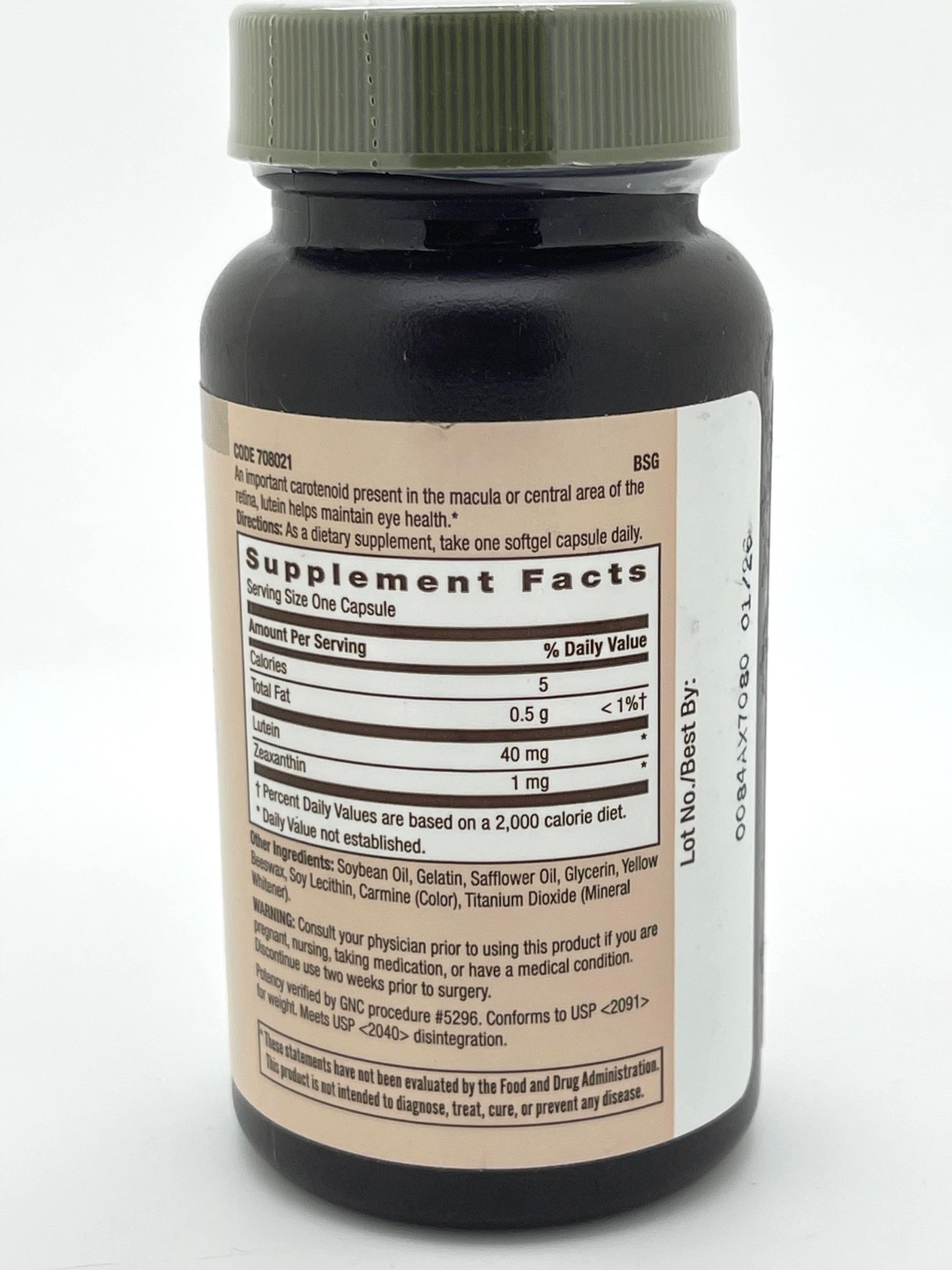 GNC Natural Brand Lutein 40 Mg Capsules, Supports Eye Health EXP: 01/2026