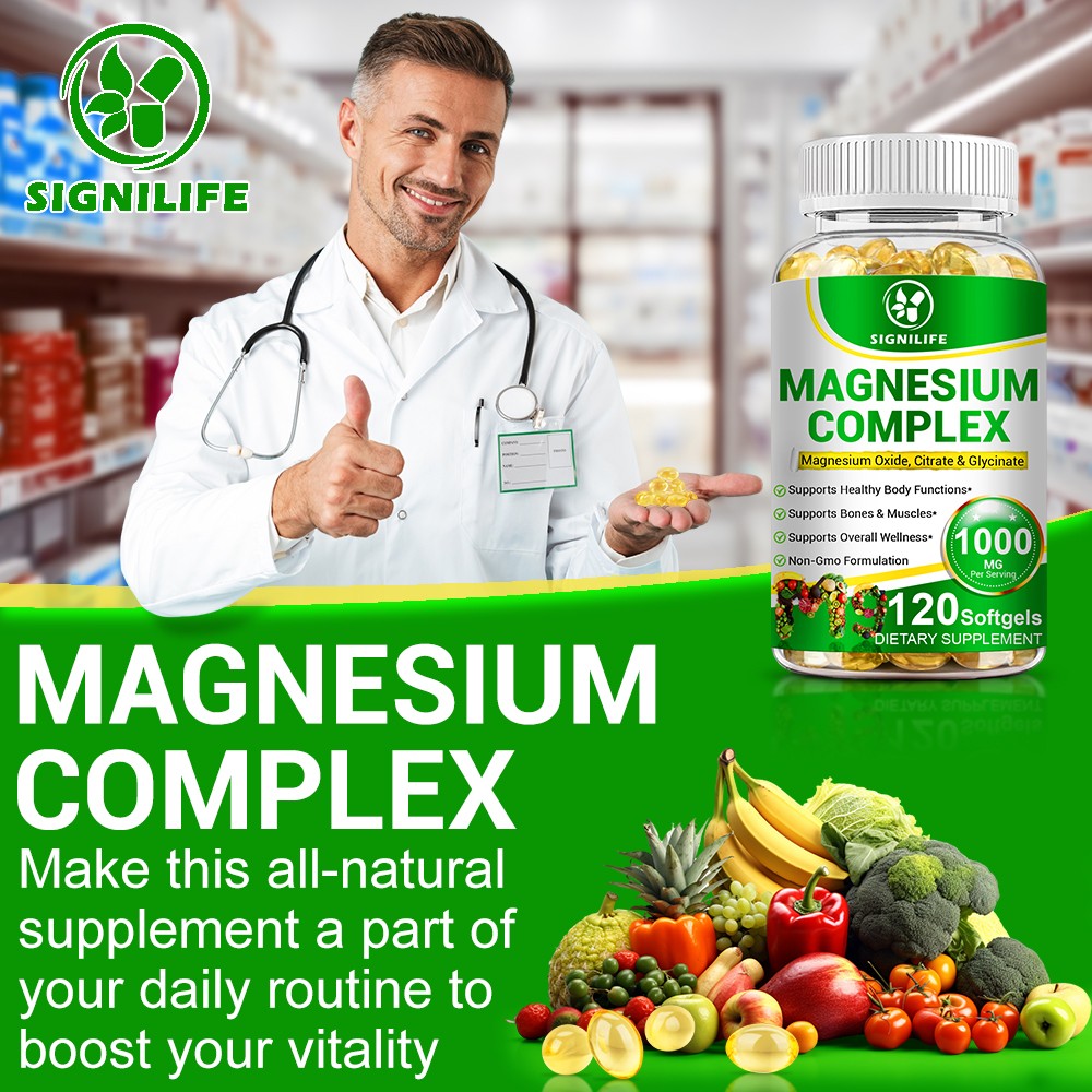 Magnesium Complex 1000mg, 120 Capsules – Gluten Free and Non-GMO