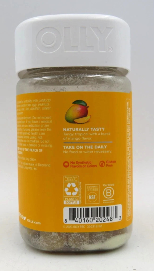 OLLY Probiotic Gummy Immune & Digestive Support – Mango – 80 Count *EXP 07/2026*