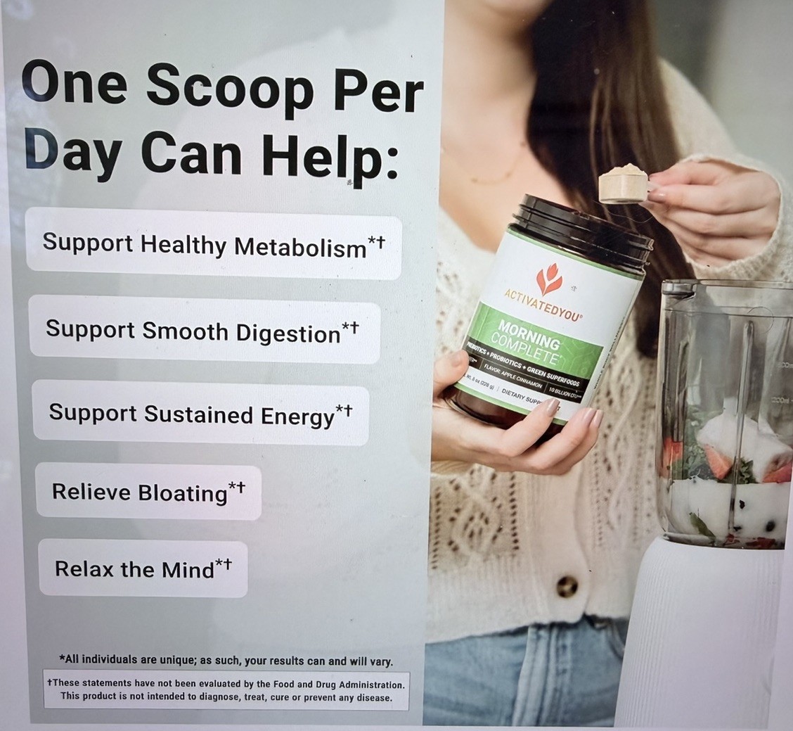 ActivatedYou Morning Complete Nutritional Supplement Apple Cinnamon 8 oz , 228 g