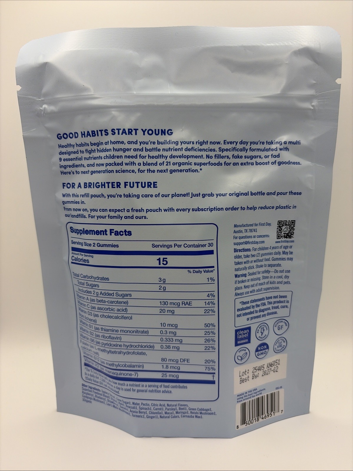 02/2027 First Day Kids Multivitamin Gummies Age 4+, 60 GUMMIES SUPPLEMENT