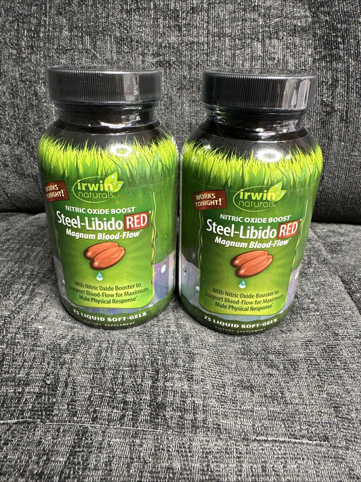Irwin Naturals Steel-Libido Red Liquid Softgels 75 Count Exp 3/2026 & 12/2025