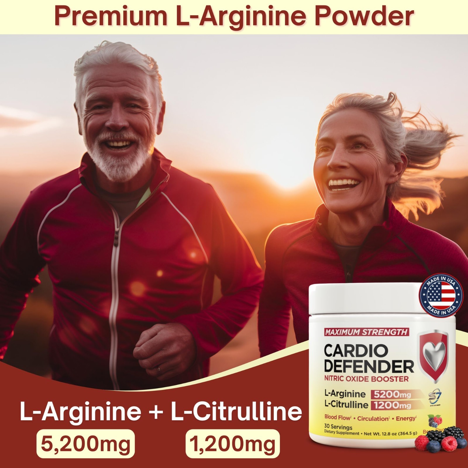 L-Arginine 5200mg & L-Citrulline 1200mg Nitric Oxide Booster for Blood Flow