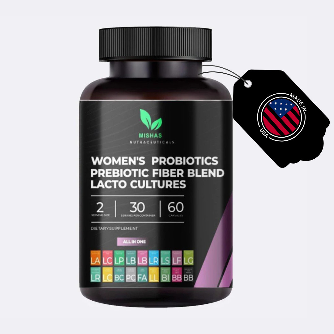 Mishas Women’s Probiotics, Prebiotic Fiber Blend – Gut & Immune Support – 60 C