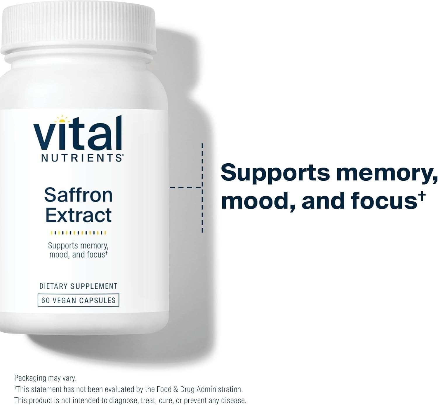Vital Nutrients Saffron Extract Mood Calm Sleep Support 60 Ct New Exp 04/2028