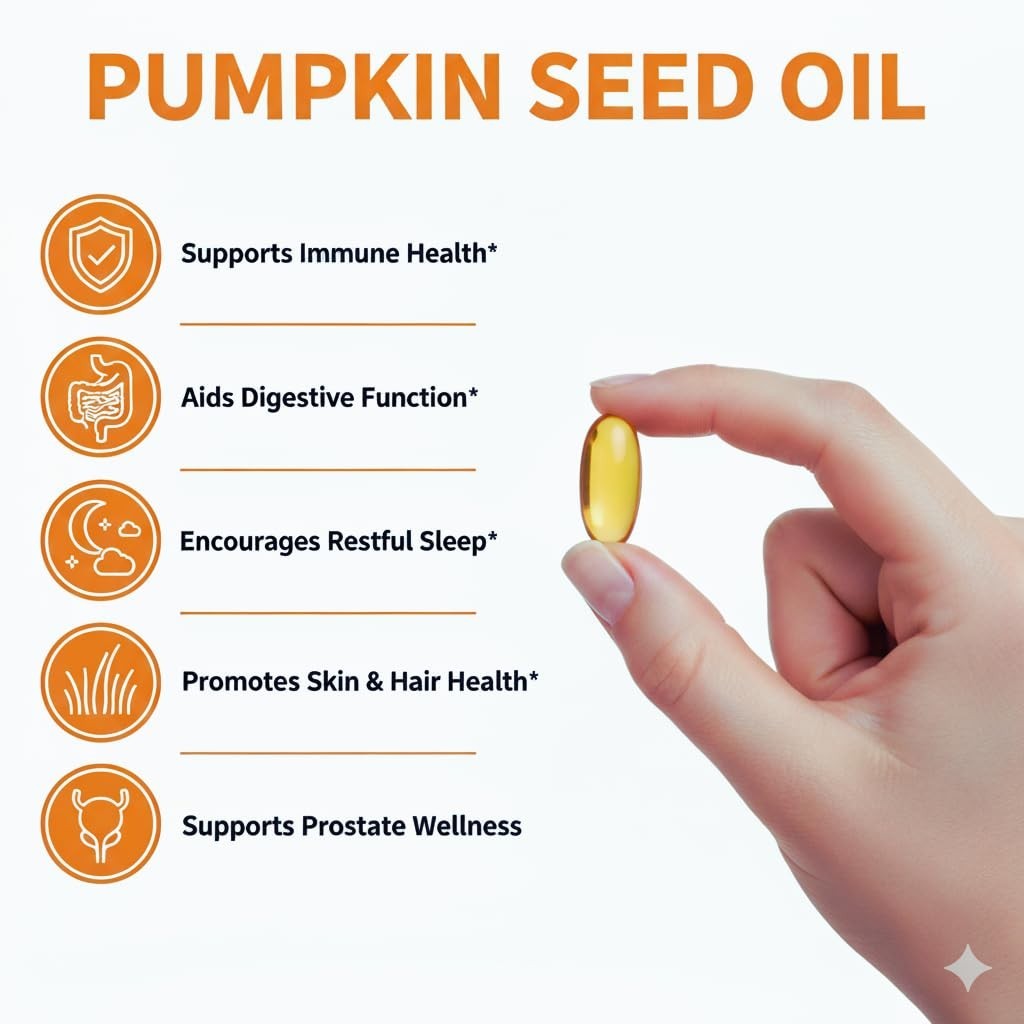 Pumpkin Seed Oil & Saw Palmetto 3000mg – 300 Softgels | Cold Pressed, Non-GMO |