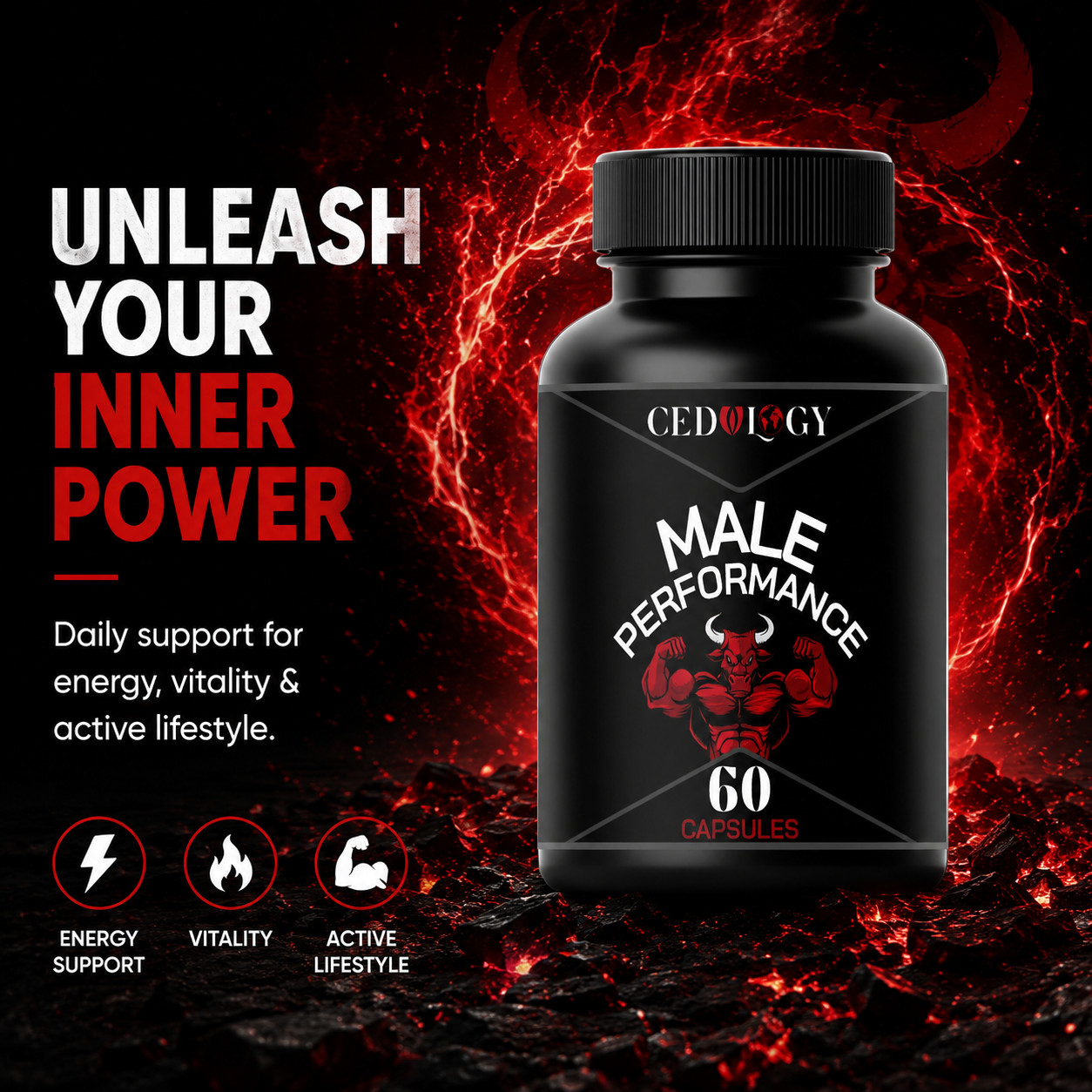 Cedulogy Male Performance Herbal Supplement 60 Capsules Men’s Daily Wellness