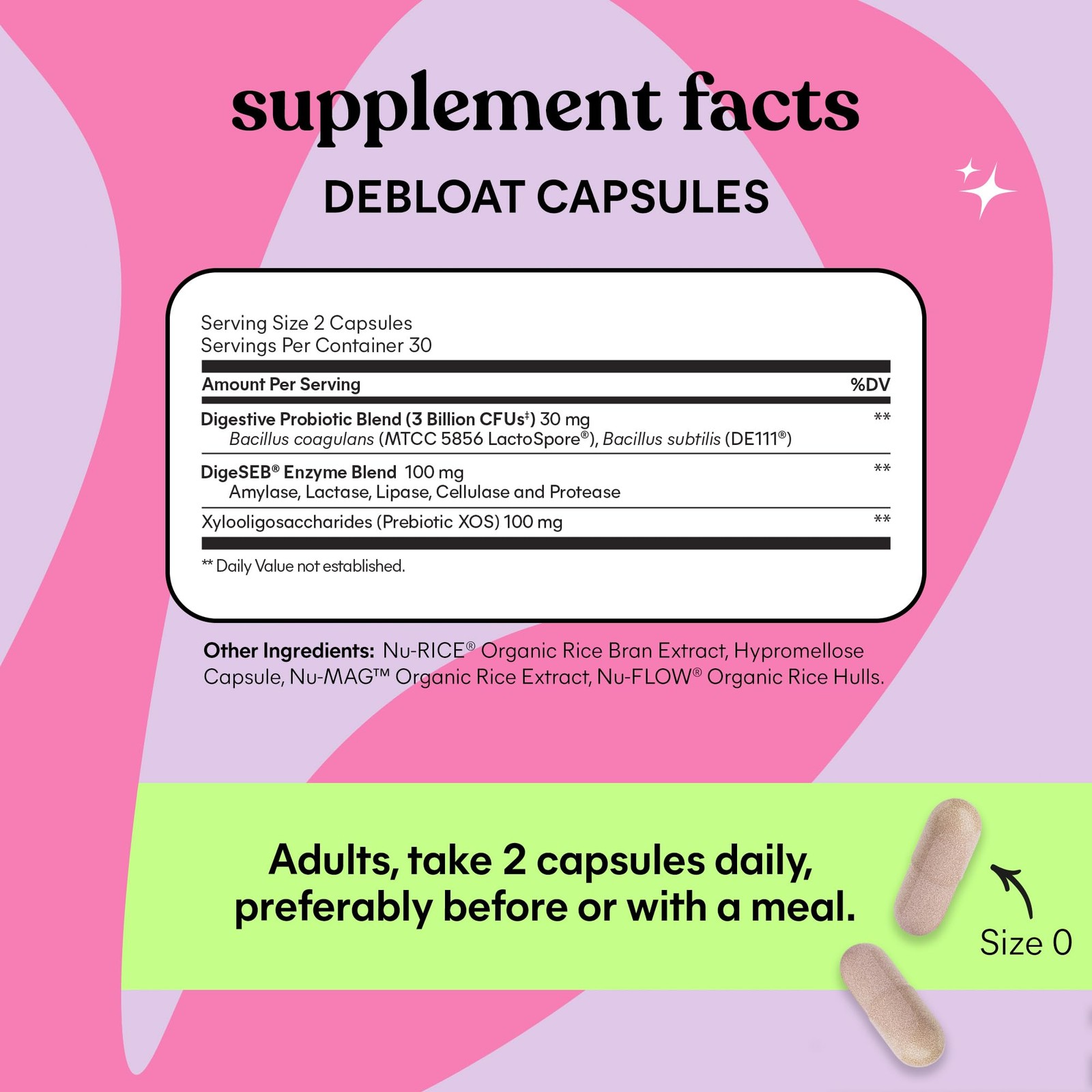 Debloat 3-in-1 Prebiotic, Probiotic & Digestive Enzyme Capsules for Bloating …