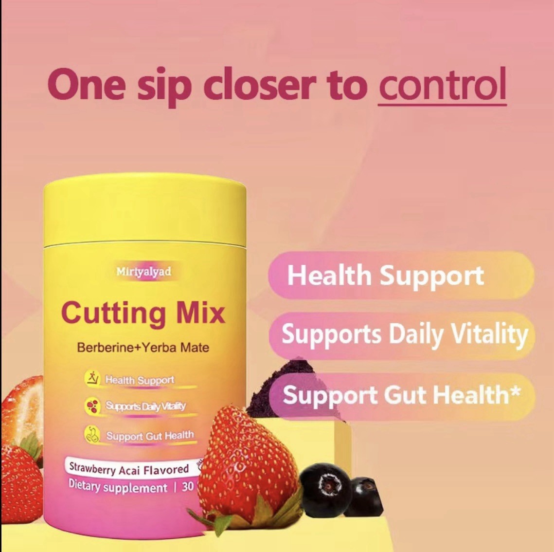 Strawberry Acai Vegan Cutting Mix Dietary Supplement