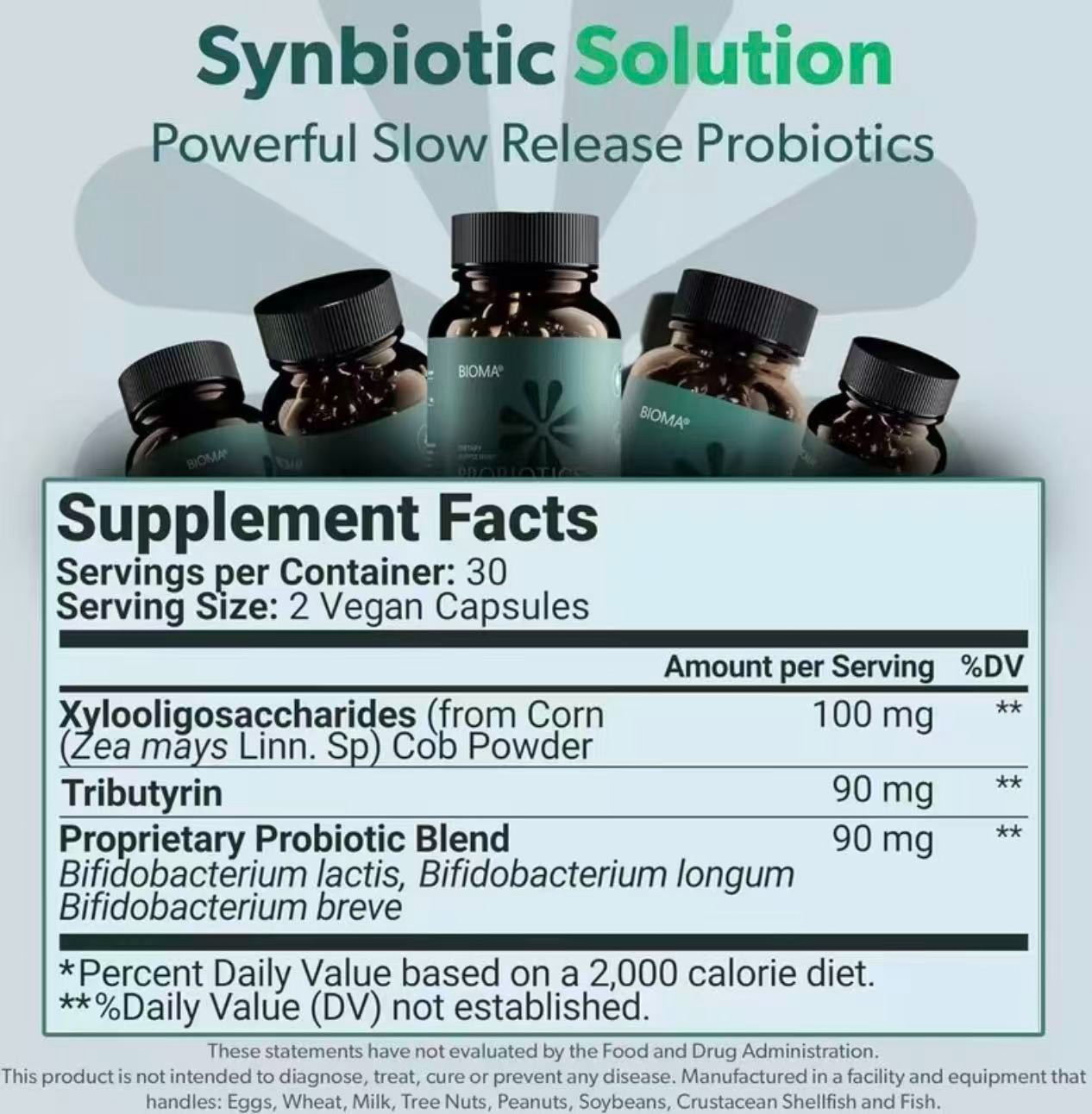 BIOMA Probiotics for Digestive & Gut Health, Men & Women, 60 Capsules
