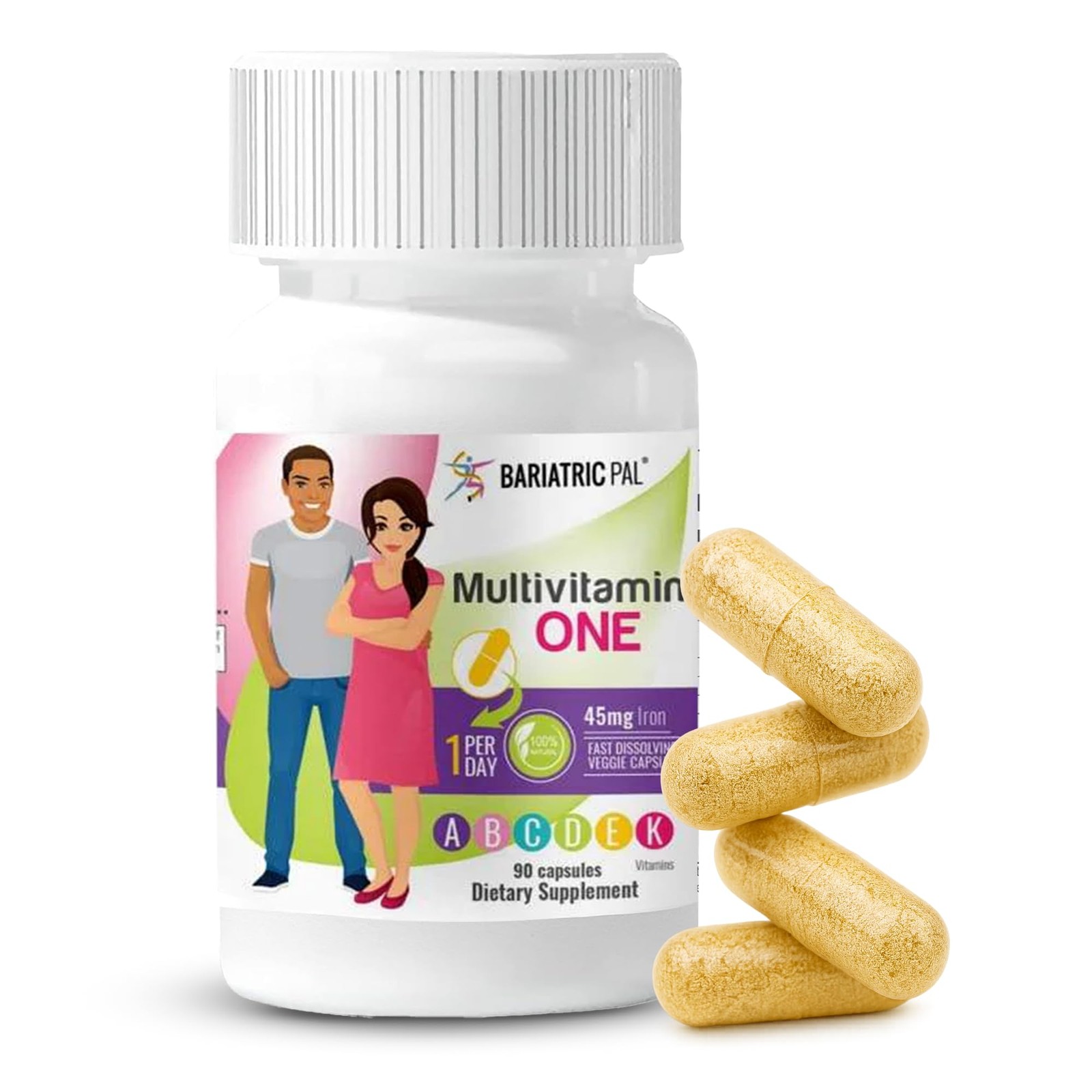 BariatricPal Multivitamin ONE 1 per Day! Bariatric 90 Count (Pack of 1), Red