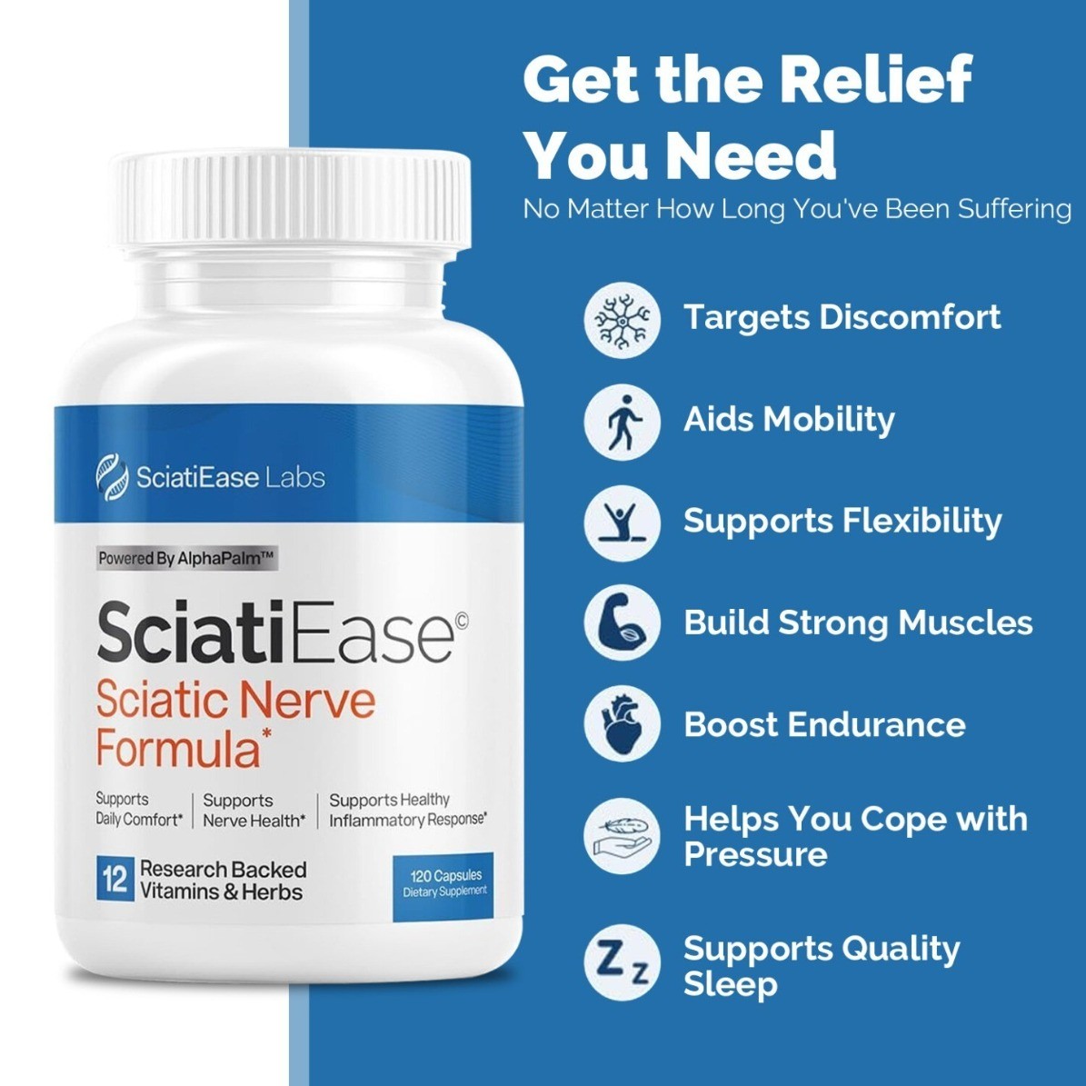 SciatiEase Absorption, Nerve Formula – Fast Sciatic Nerve Comfort & Relief