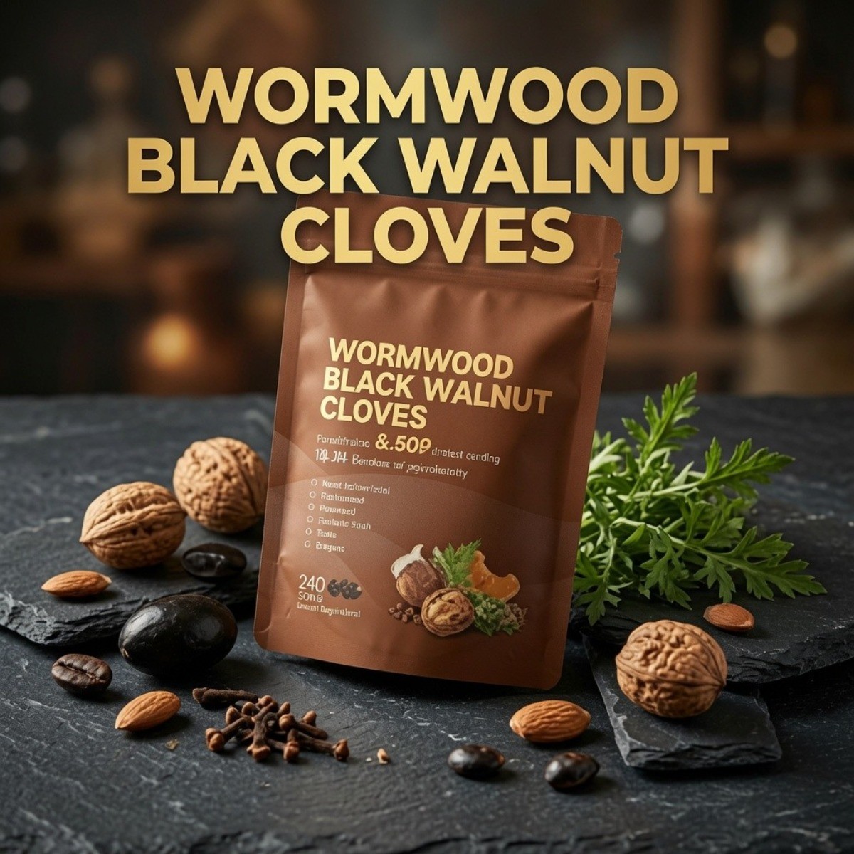 VivoNu Wormwood Black Walnut Cloves–Natural Cleanse & Metabolism, 240 Softgels