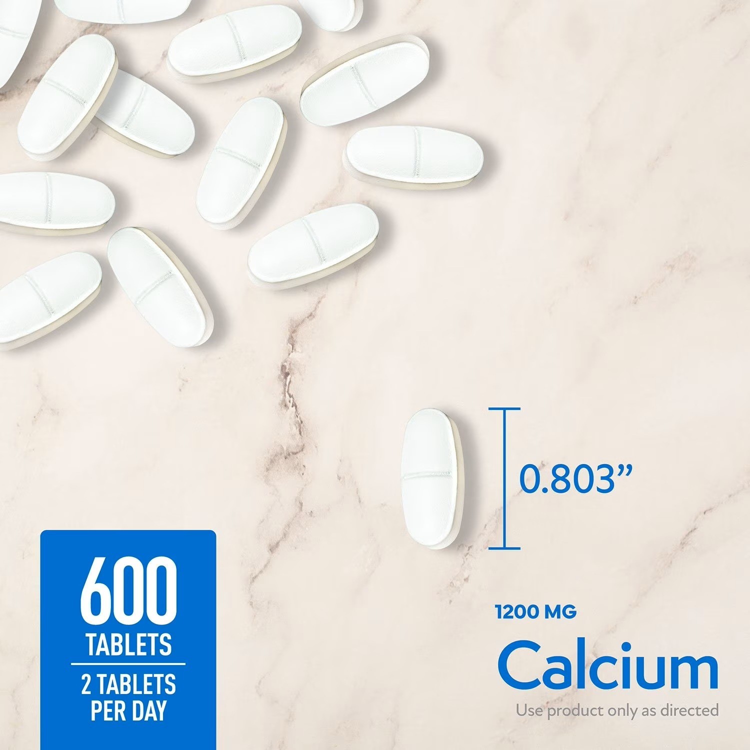 Member’s Mark Calcium 1200mg Vitamin D3 600 Tablets Dietary Supplement