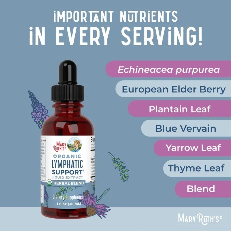 MaryRuth’s Lymphatic Support Herbal Blend Liquid Drops – USDA Organic Lymphatic