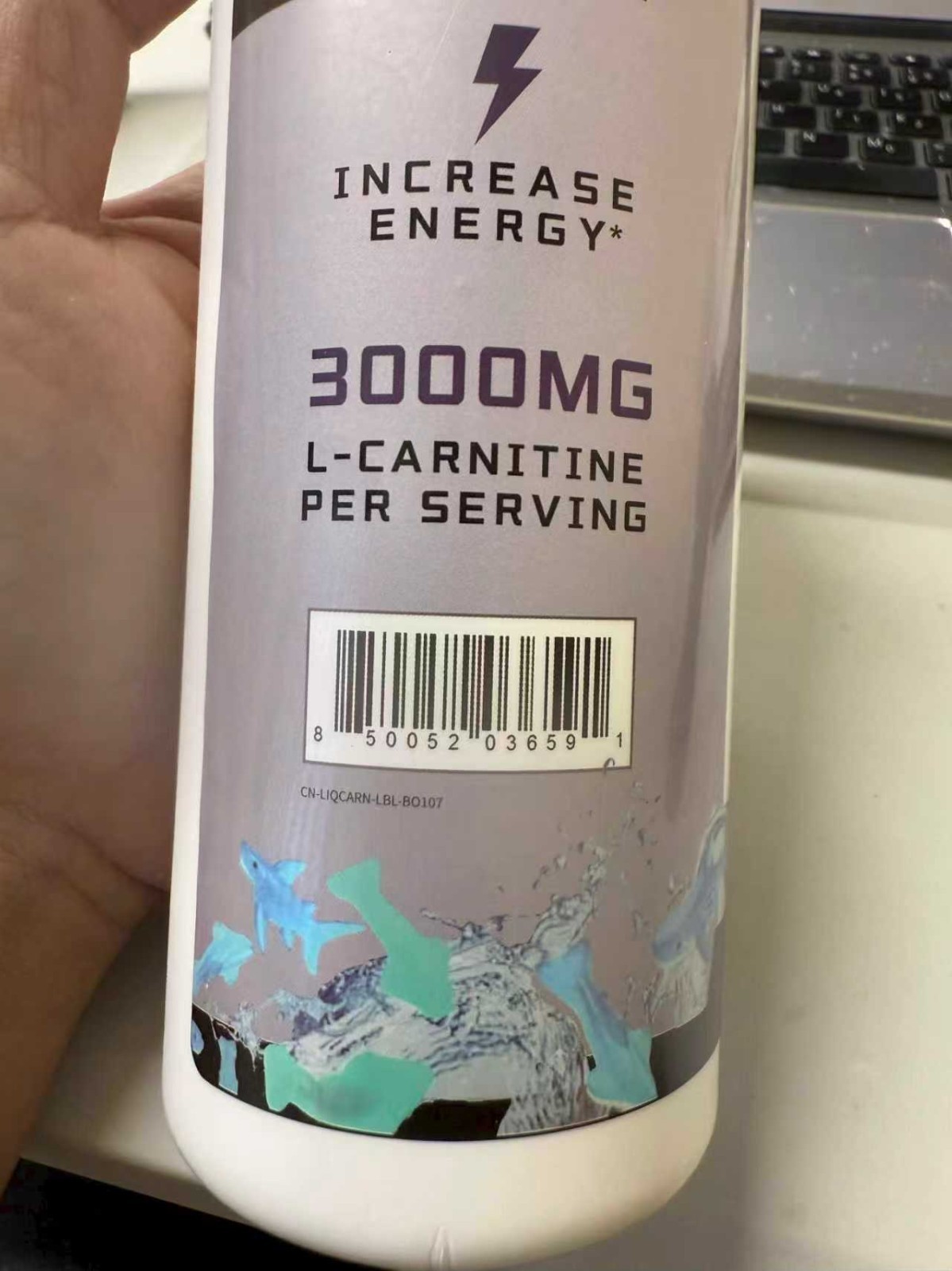 Cutler Nutrition Liquid Carnitine 3000mg Blue Sharks Flavor Sealed Increase Ener