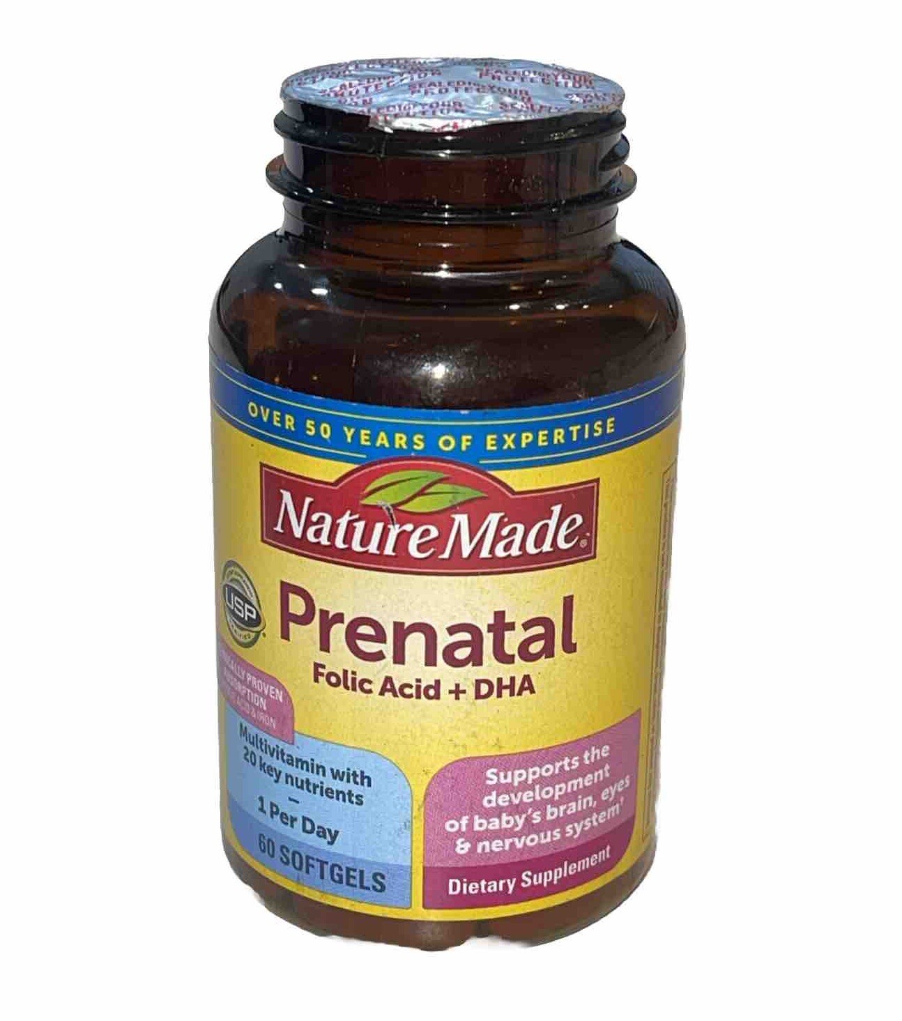 Nature Made Prenatal Dietary Supplement 1 Per Day 60 Soft Gels