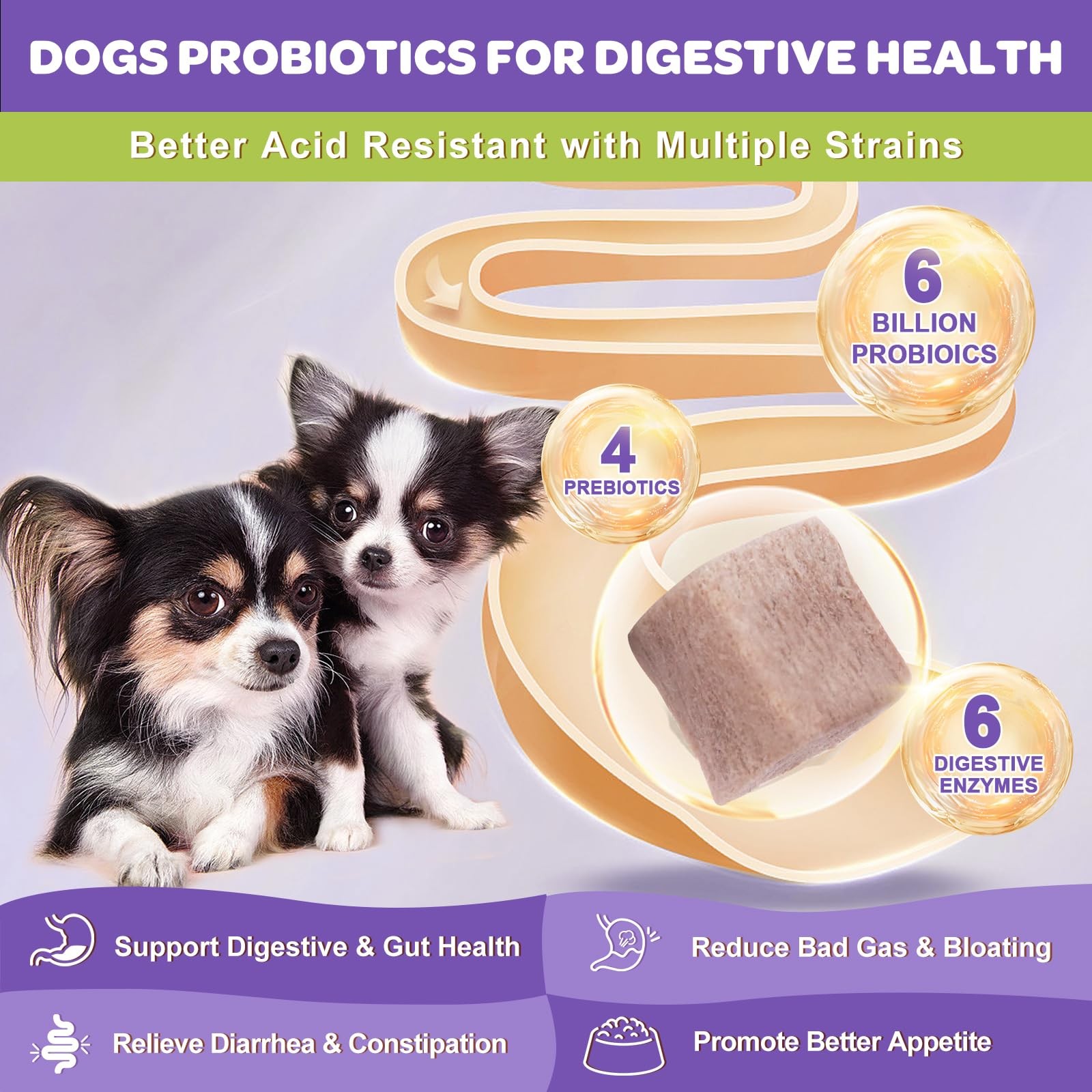 NATURE TARGET Probiotics for Dogs, Duck 120 Freeze Dried Chews, Brown