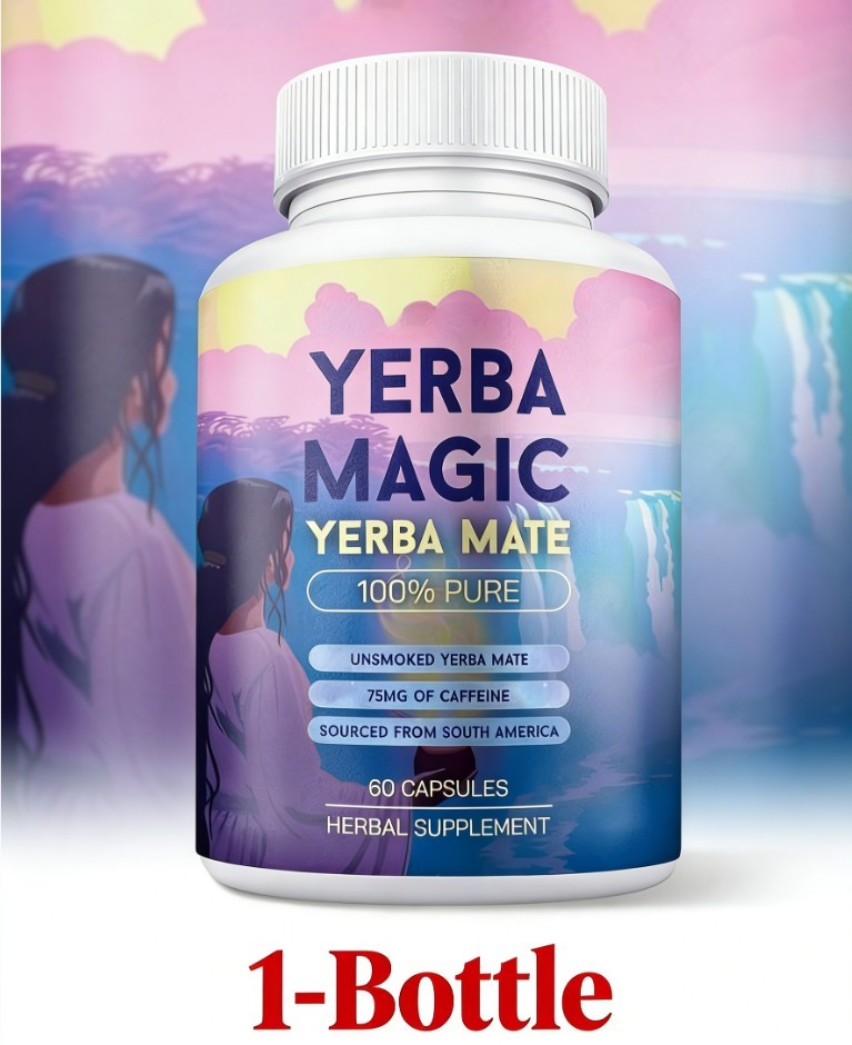 Brainista Yerba Magic: 100% Pure Unsmoked Yerba Mate, 75mg Caffeine, 60 Capsules