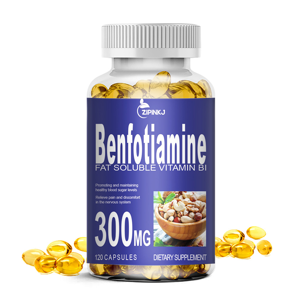 120pcs Benfotiamine Capsules 300mg – L-lecucine – Fat & Water Soluble Vitamin B1