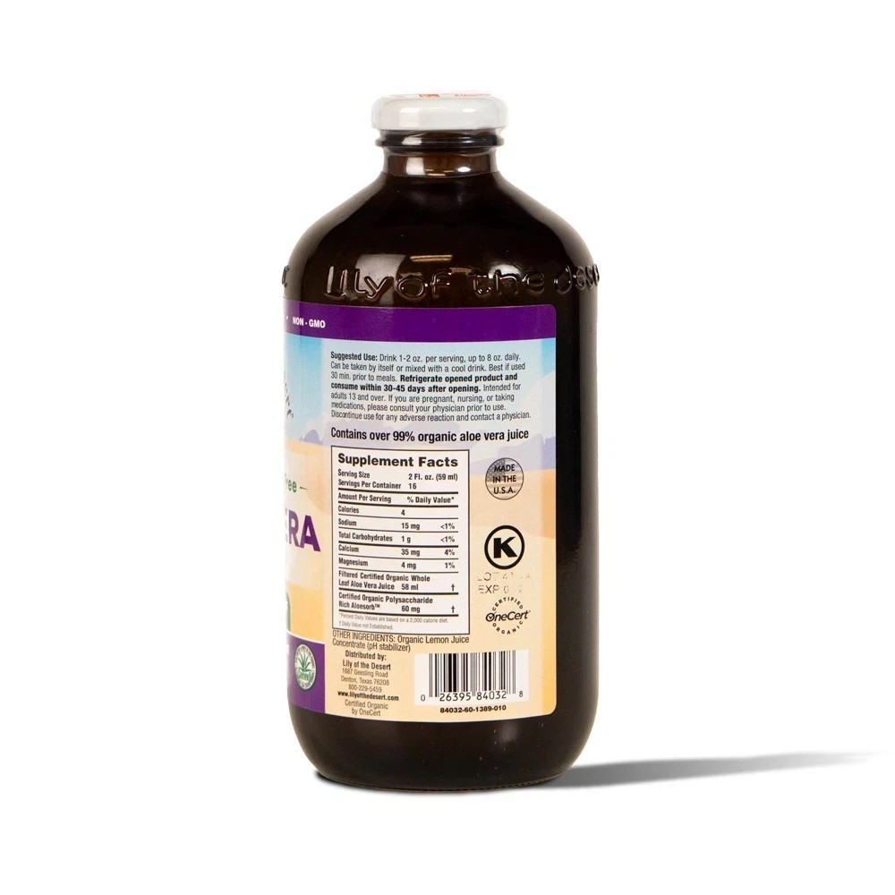 Aloe Vera Juice Whole Leaf (Filtered) Preservative Free 32 fl.oz Each (Pack of 3