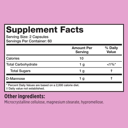 Utiva D-Mannose 2000 mg, Bladder & Urinary Tract Support, 120 Capsules | Supp…