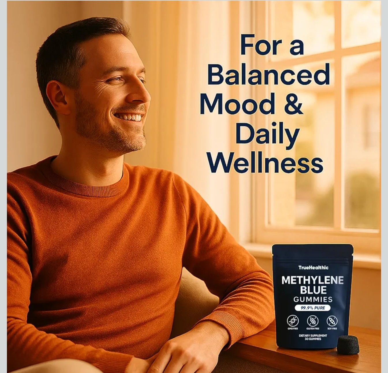 TrueHealthic Blue Gummies 30 count for Cognitive Clarity, Energy 2pc