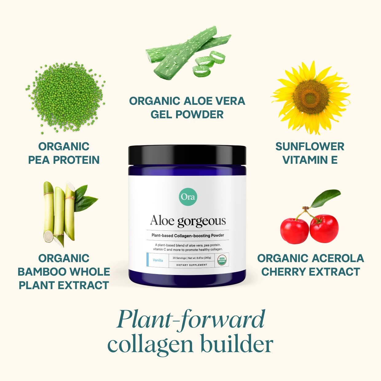 Vegan Collagen-Boosting Powder for Women and Men – Hair, Skin, & Nails Suppor…