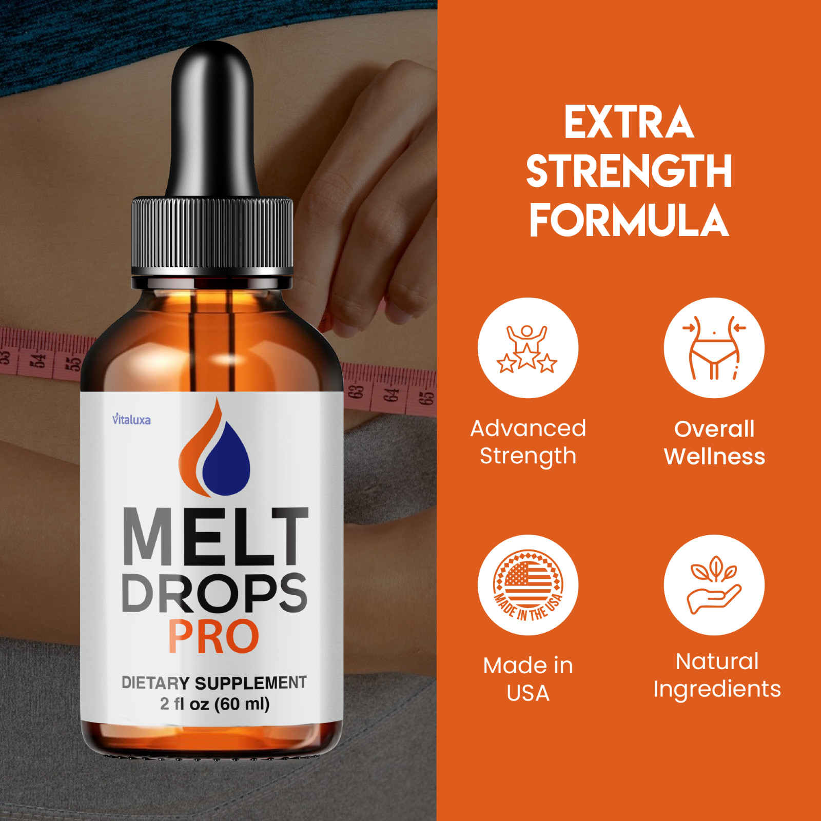 Melt Drops Pro for Weight Loss, Premium Fat-Burning Support Formula (2 oz)