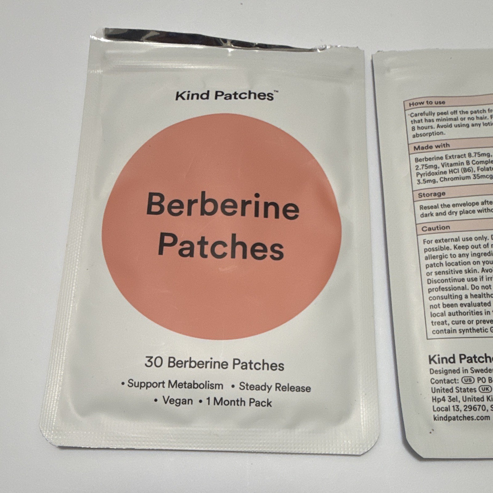 Kind Patches Berberine Patches 2 Pack Opened Never Used 60 Total Patches