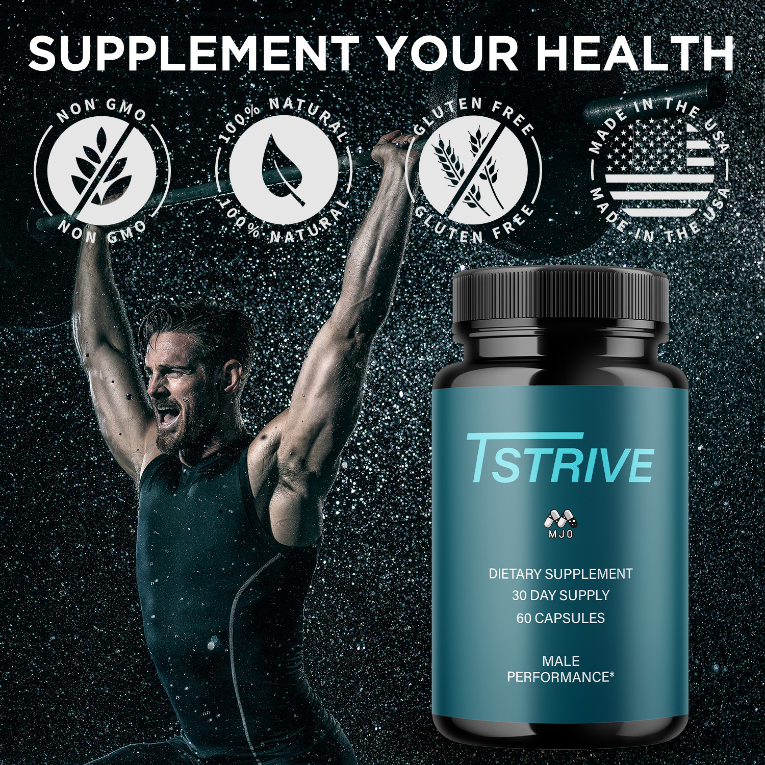 (1 Pack) Tstrive Advanced Male Health Support Supplement Tst Rive 60 Capsules
