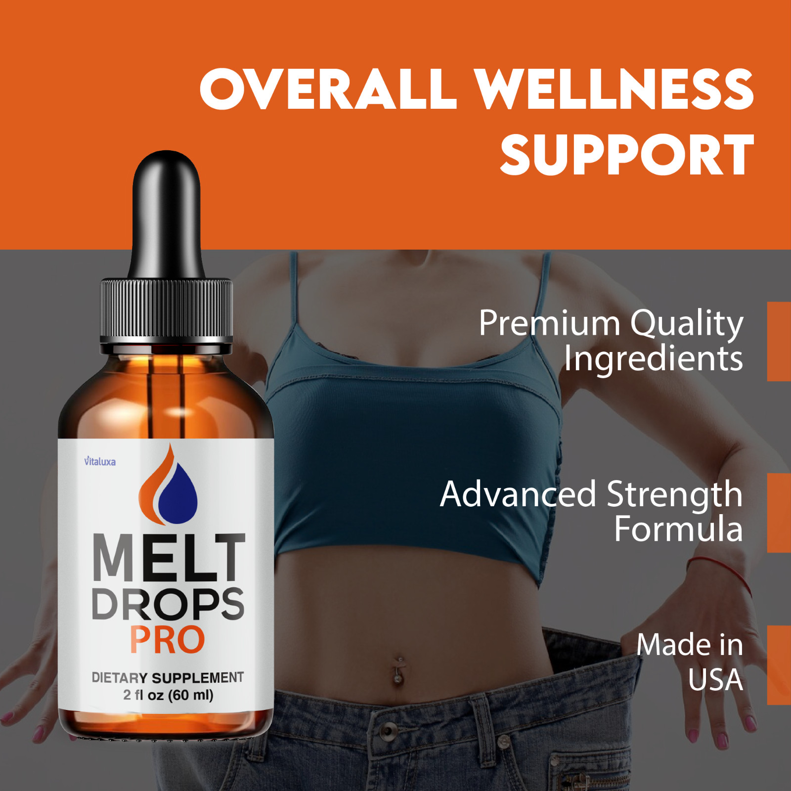 Melt Drops Pro for Weight Loss, Premium Fat-Burning Support Formula (2 oz)