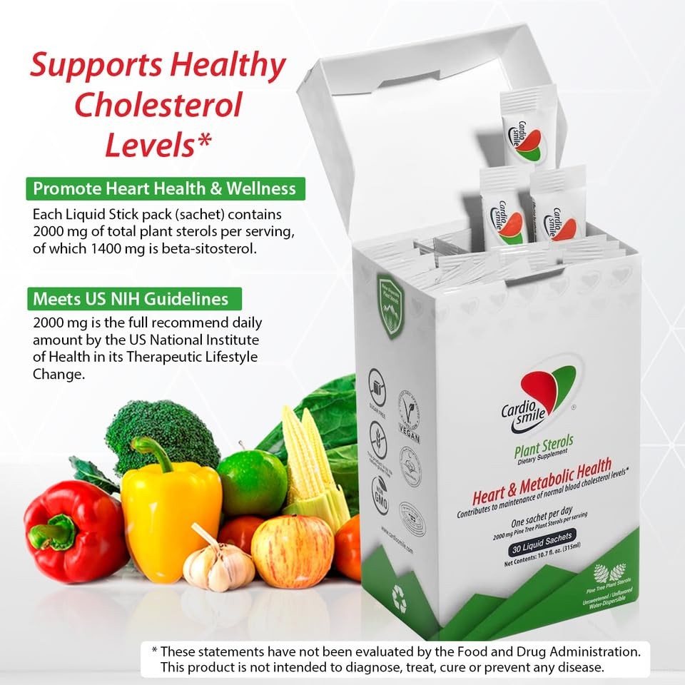 Cardiosmile 2000mg Plant Sterols Supports Healthy 30 Count (Pack of 1)