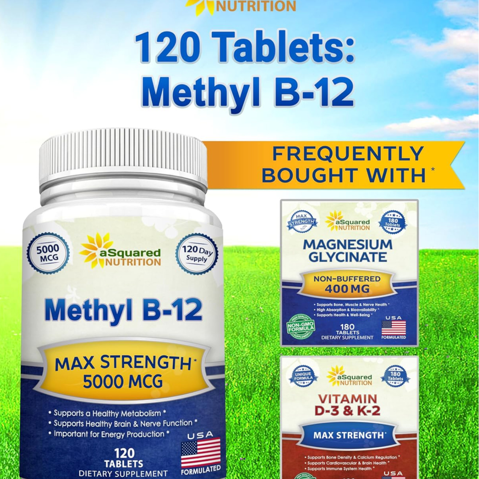 Vitamina B12 5000 MCG | Aumenta la energía, apoya la función cerebral y cardíaca