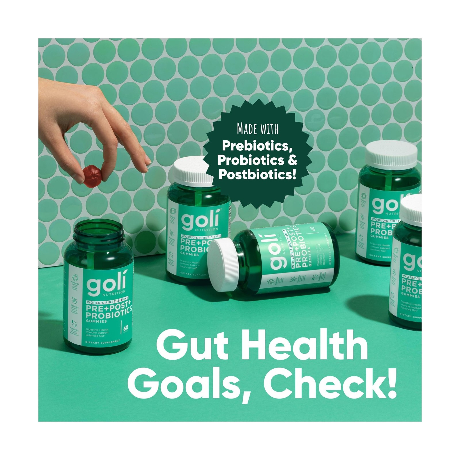 Goli Pre Pro Postbiotic Gummies – Worlds First 3-in-1 Formula w… USA FAST SHIP