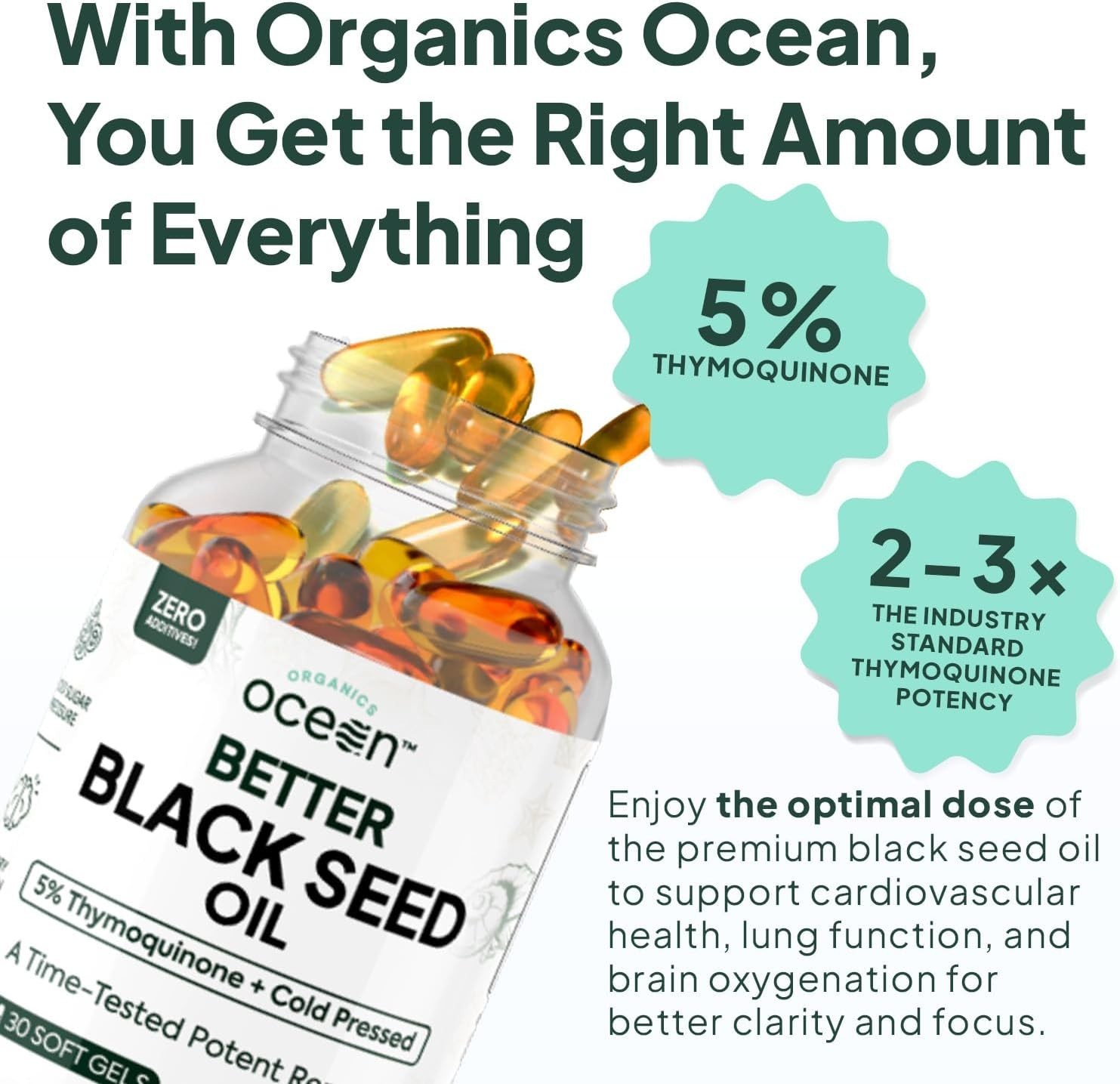 Organics Ocean Better Black Seed Oil Cold Pressed 30 Softgels