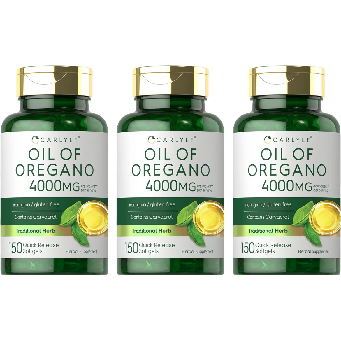 Carlyle Oregano Oil 4000Mg Supplement | 150 Softgel Capsules | Contain
