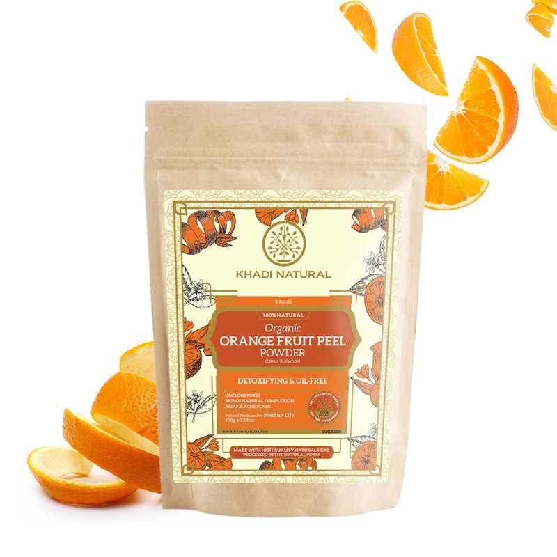 Khadi Natural Orange Fruit Peel Organic Powder – 100% Natural – 100gm