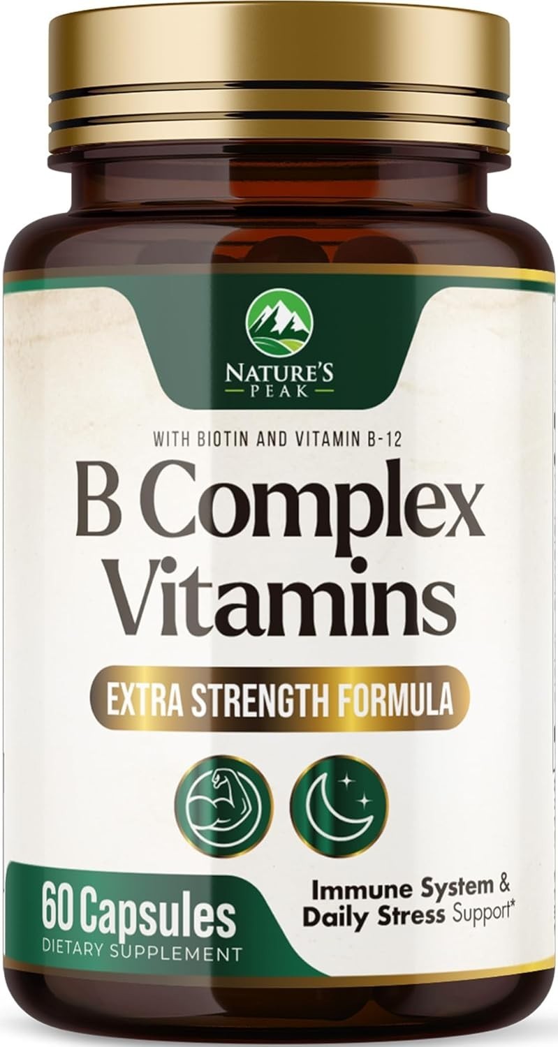 B Complex Vitamin Supplement 1000mcg – 3X Strength with Vitamin C & Folic Acid