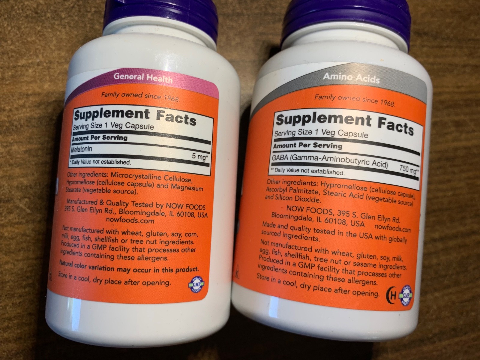 Now Foods Probiotic-10, Melatonin, Gaba, Veg Capsules. 10 Item Lot. 2025-29 Exp.