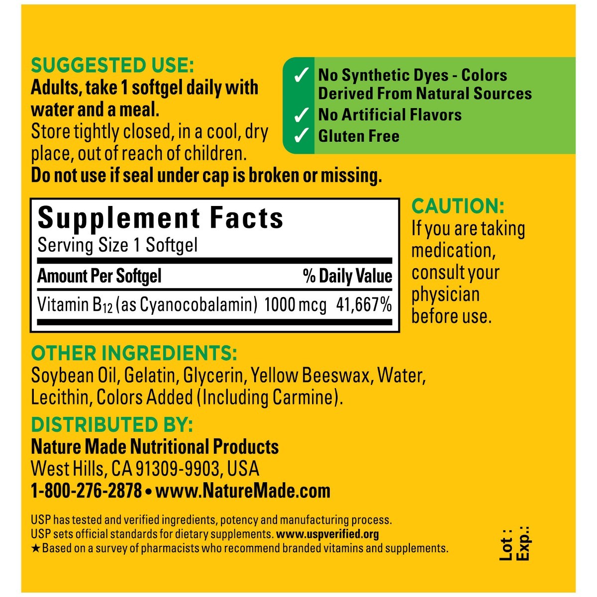 Nature Made Vitamin B12 (1000 mcg), B12 Vitamin Softgels 150ct