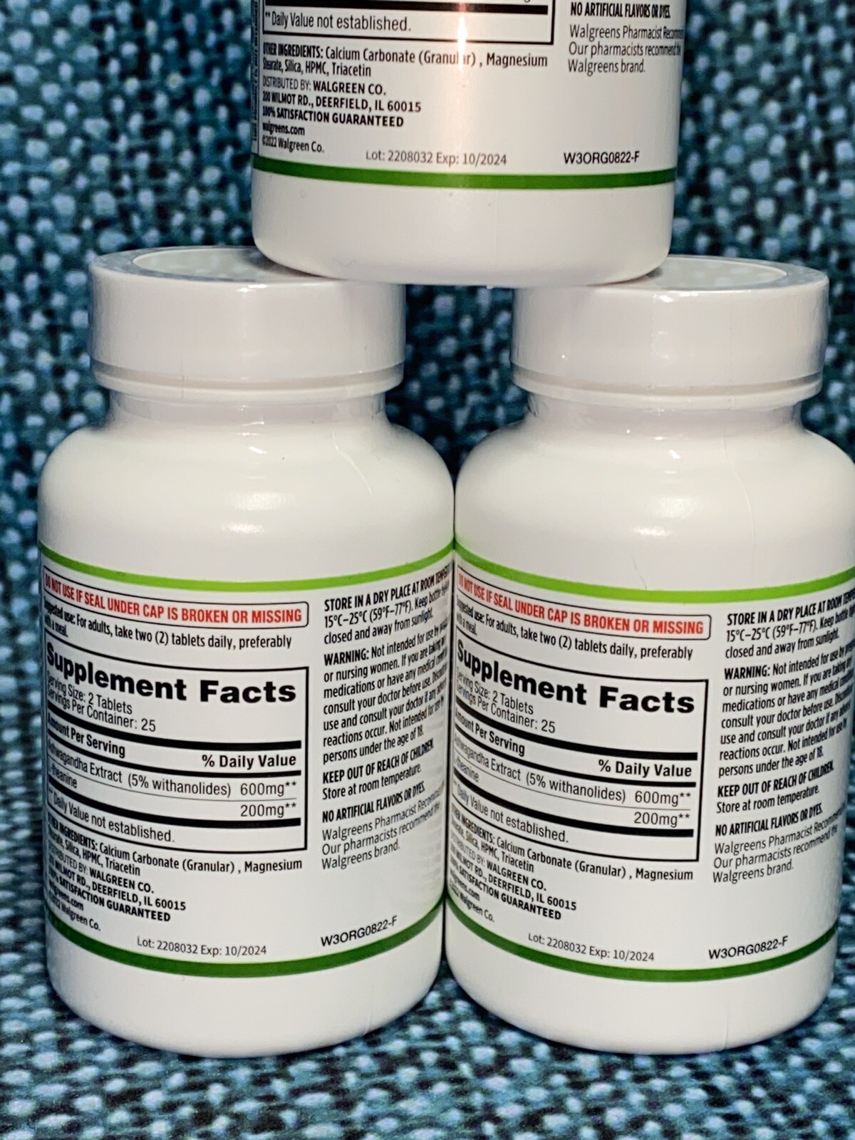 WALGREENS STRESS RELIEF 50 Tablets Each X3 Ships Fast