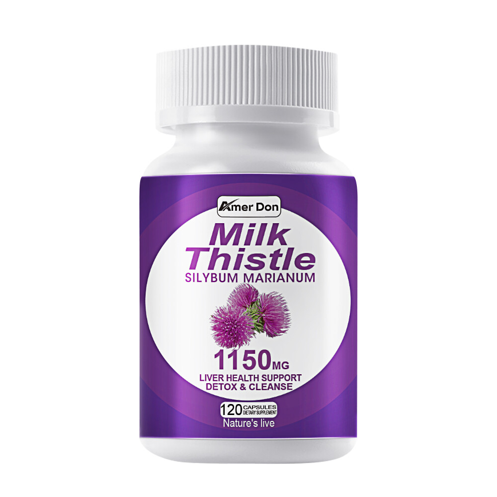 Milk Thistle (Silymarin) Extract 1150 mg liver cleanser liver detox cardio 120Pc