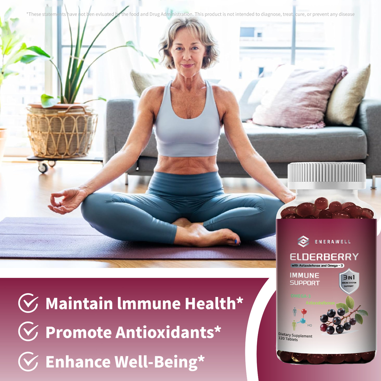 Black Elderberry 30,000mcg | 120 Pills Immune Support & Antioxidants 02/07/2027