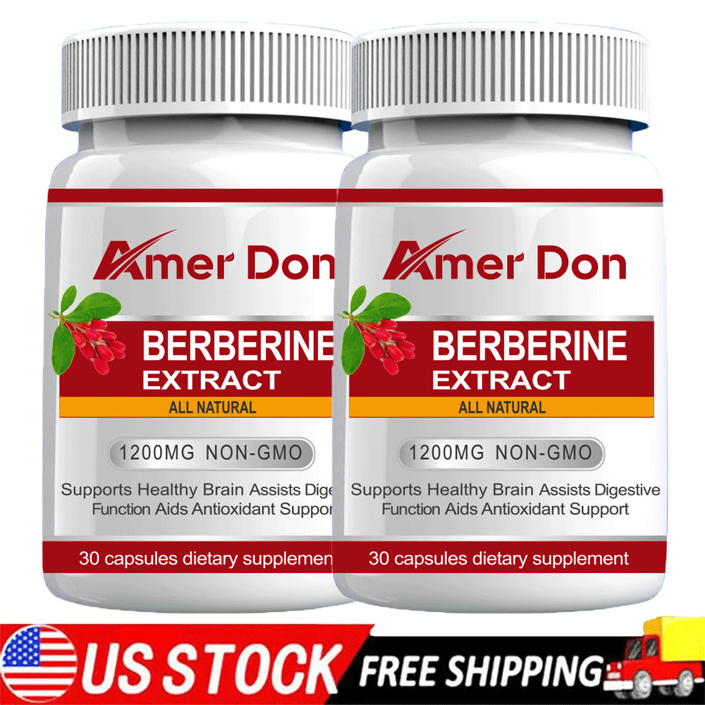 Berberine HCl 1200mg – 2 Bottles High Potency Berberine – Blood Sugar Support