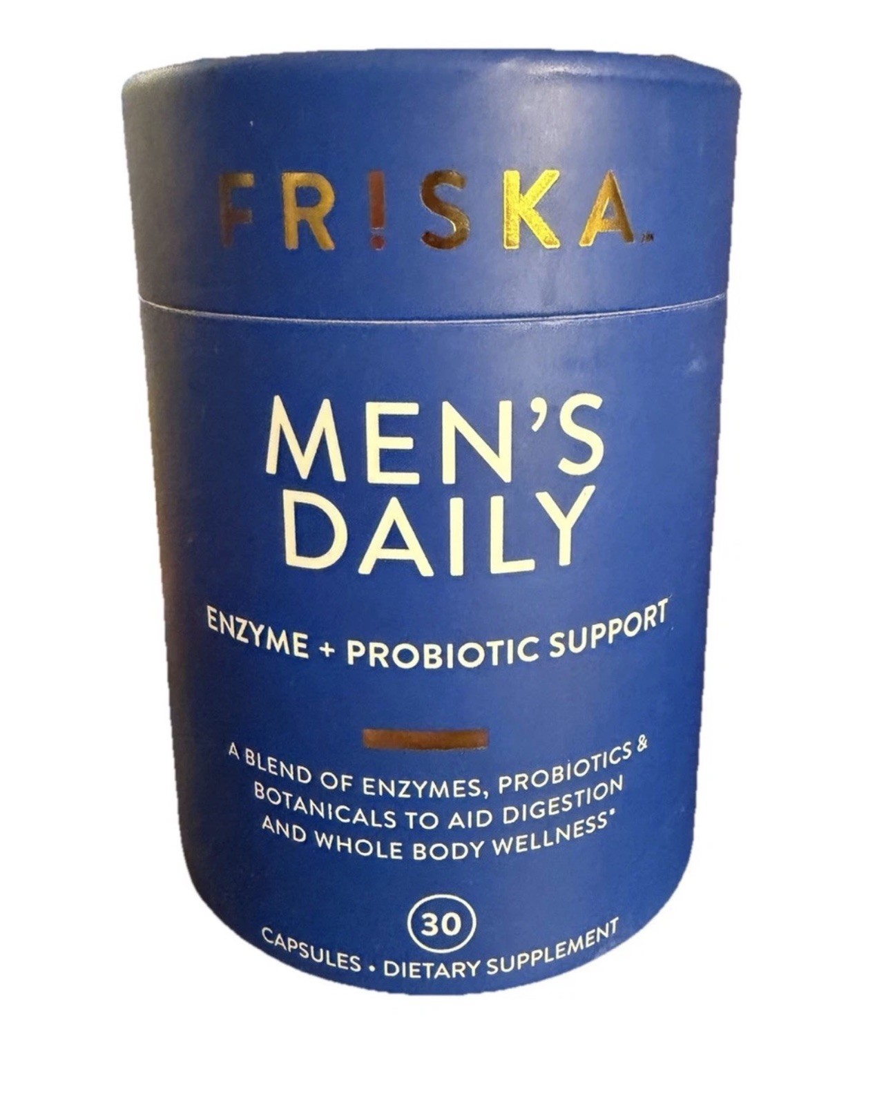 FRISKA Mens Daily Digestive Enzyme and Probiotics Supplement 30 Count Exp 9/2026