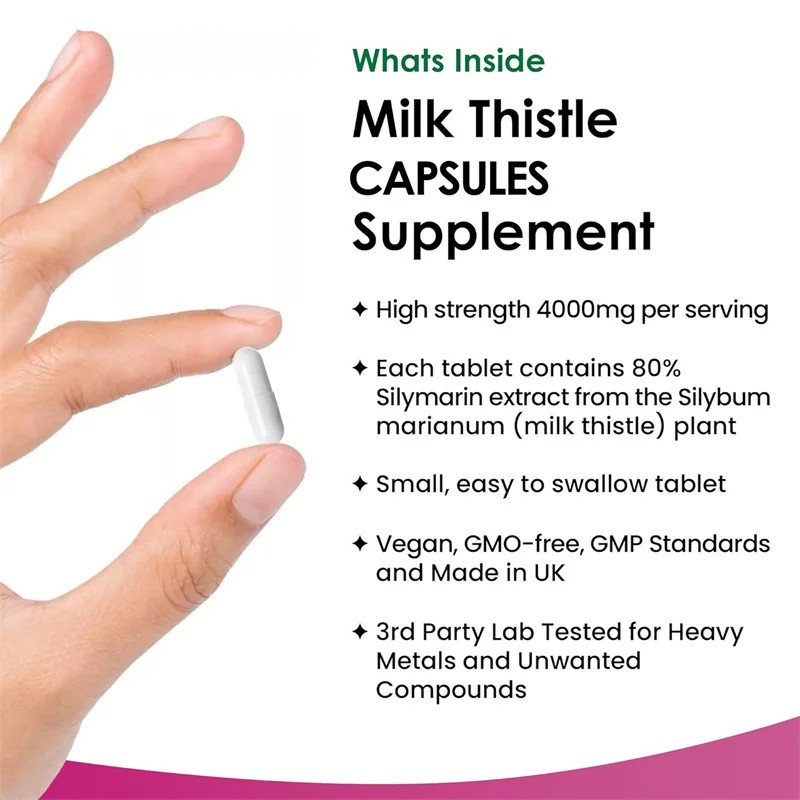 Milk Thistle 240pcs,Boosts Cellular Energy,Improve Liver Function,Fat Metabolism